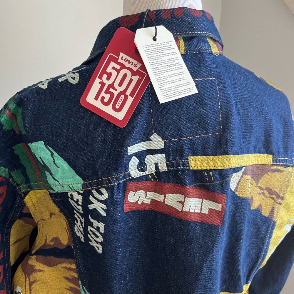 Levi's Trucker Jacket 150th Anniversary Banner Print
Pockets Mens L Denim NEW - Picture 7 of 12